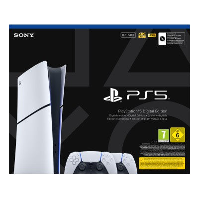 PS5 Console Digital Slim 825GB + 2 DualSense White ITA