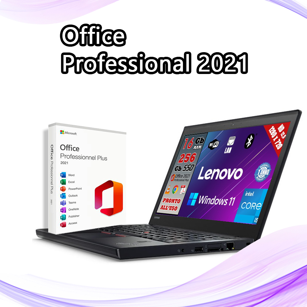 Notebook Lenovo (RICONDIZIONATO) • Cpu i5 • 16 GB ram • 256 GB SSD • Windows 11 Pro e Pacchetto Office 2021