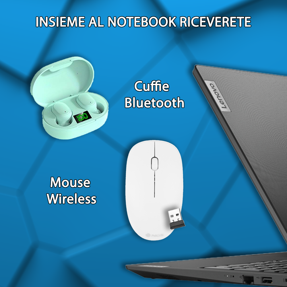 Notebook NUOVO Lenovo • Cpu i5 11 th  • 8 GB ram  • 256 GB SSD   • Sistema Operativo e Pacchetto Libre Office • Mouse e Pendrive