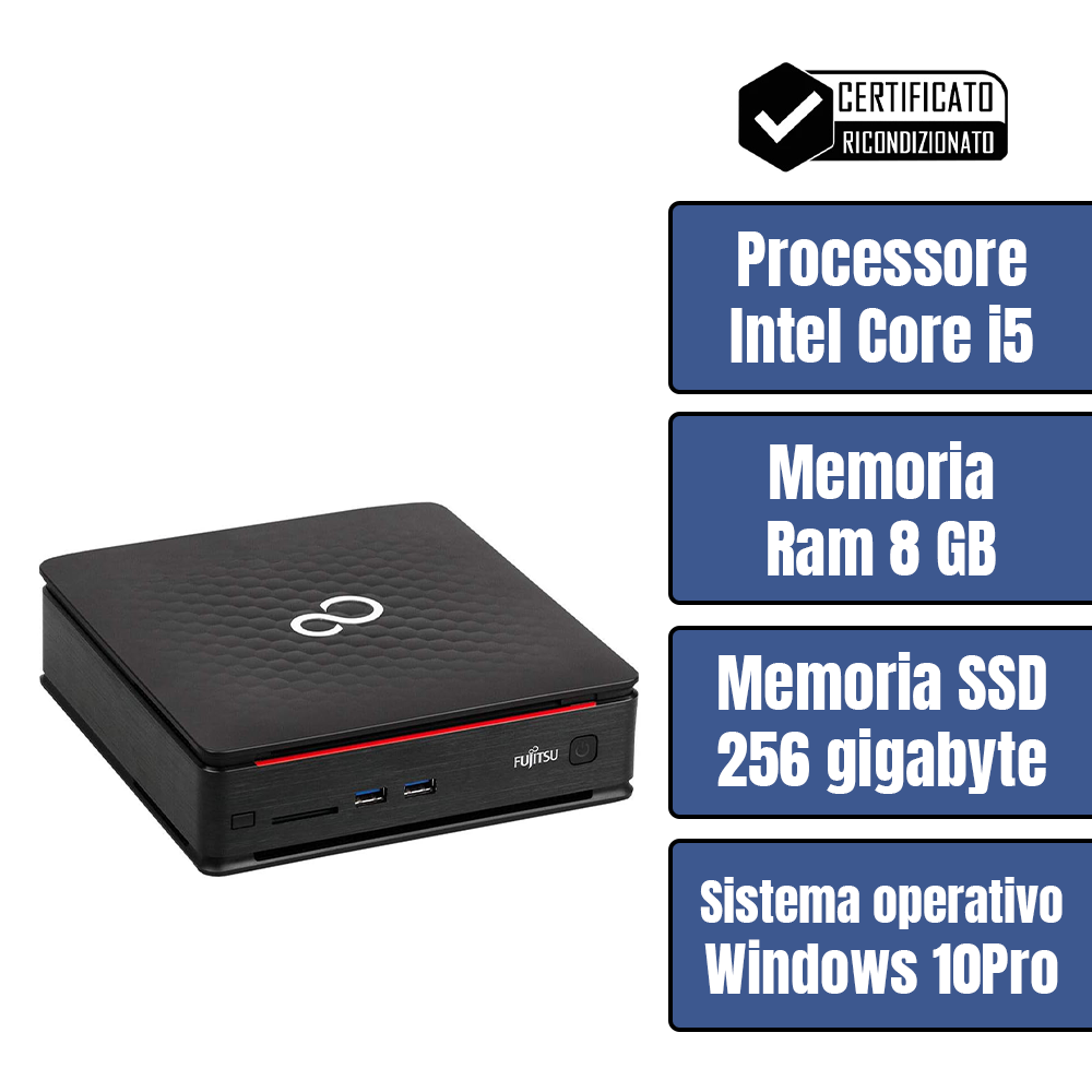 Fujitsu ESPRIMO Q920 • Intel® Core™ i5 - 4570T • 8 GB DDR3  • 256 GB  SSD   • Windows 10 Pro • Pennetta Wi-Fi