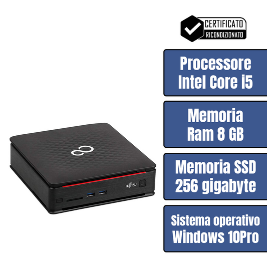 Fujitsu ESPRIMO Q920 • Intel® Core™ i5 - 4570T • 8 GB DDR3  • 256 GB  SSD   • Windows 10 Pro • Pennetta Wi-Fi