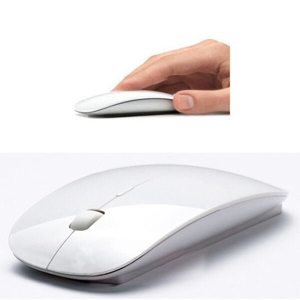 Mouse Wireless Bianco Betazon,Ergonomico Clic Silenzioso Senza Fili, USB Ottico 3 Livelli Regolabile Dpi,Portatile Leggero Per Computer Pc