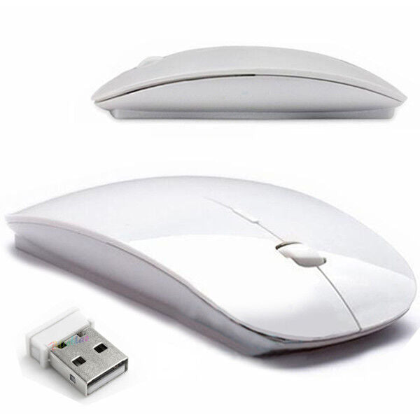 Mouse Wireless Bianco Betazon,Ergonomico Clic Silenzioso Senza Fili, USB Ottico 3 Livelli Regolabile Dpi,Portatile Leggero Per Computer Pc